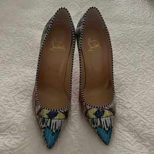Christian Louboutin sequin 554 100 Paillette Loubitag Item #3180542
